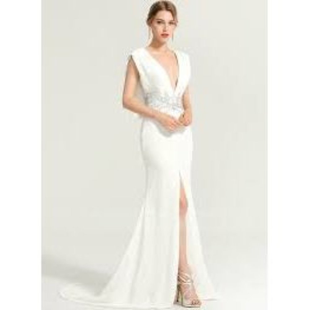 Trumpet/Mermaid V-neck Evening Dress BLACK - Picture 4 of 11